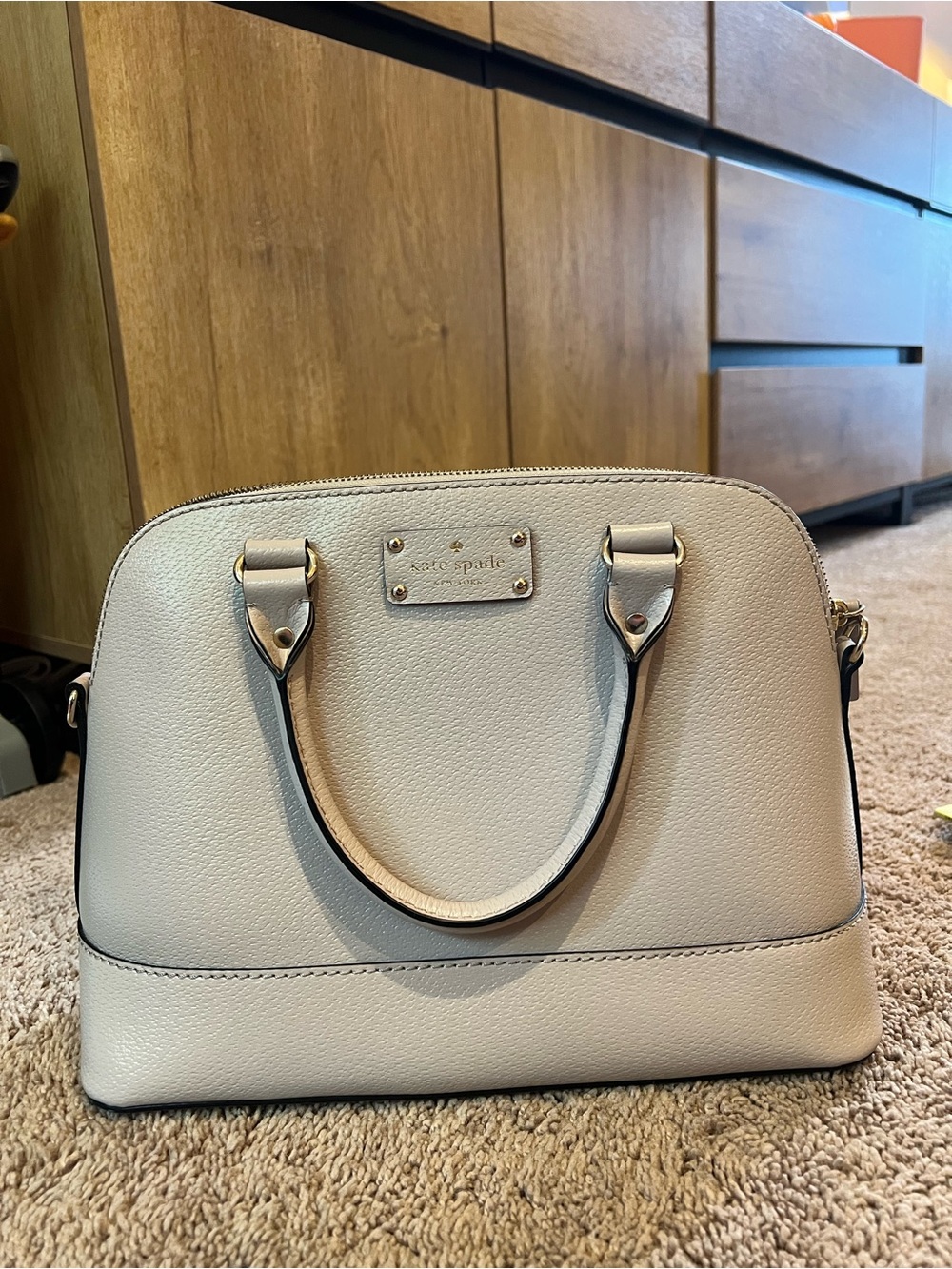 Kate Spade Pebbled Leather Dome Satchel in Mauve